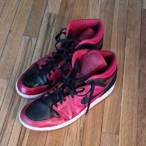 Nike Air Jordan Red and Black High-Top Sneakers